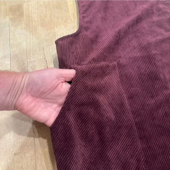 NWT Luxology Purple Corduroy Jumper Pocket Dress Women’s Size Small - Picture 10 of 14